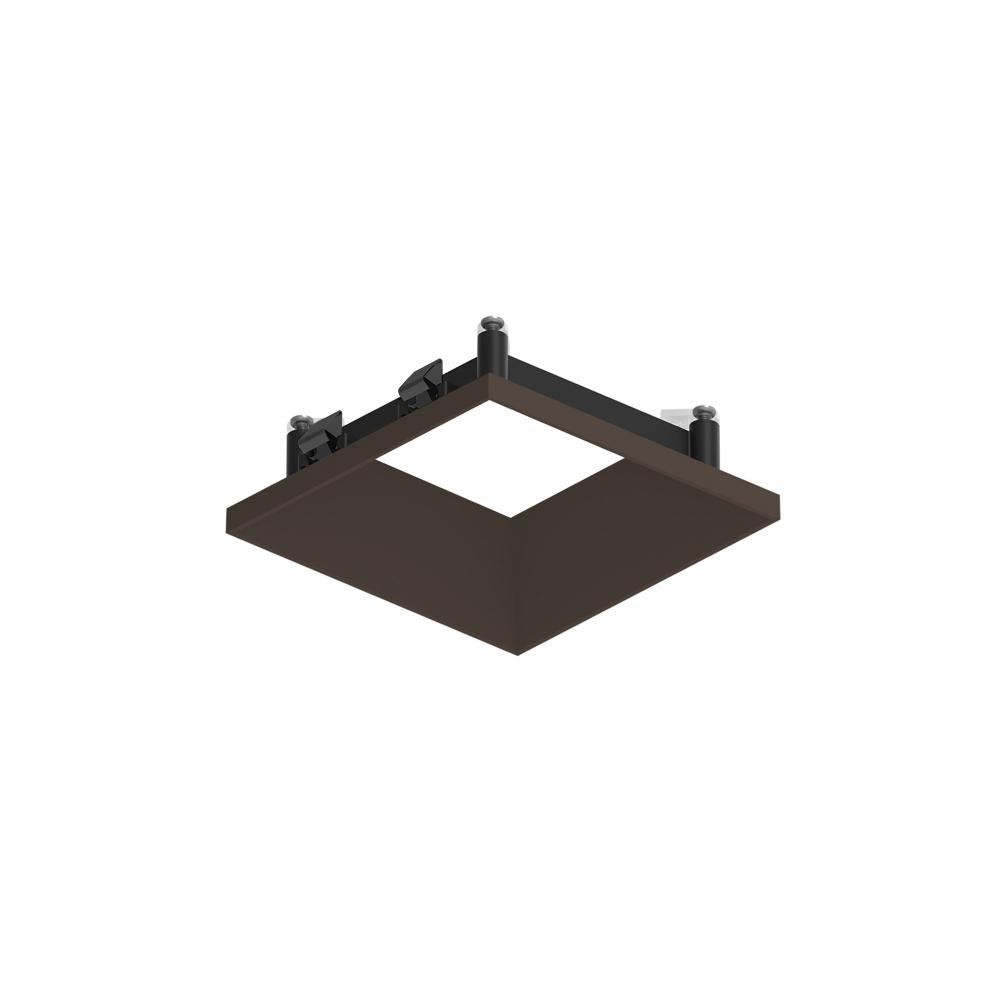 3" Apollo Square Flangeless Downlight Trim with Clear Lens, Bronze Finish