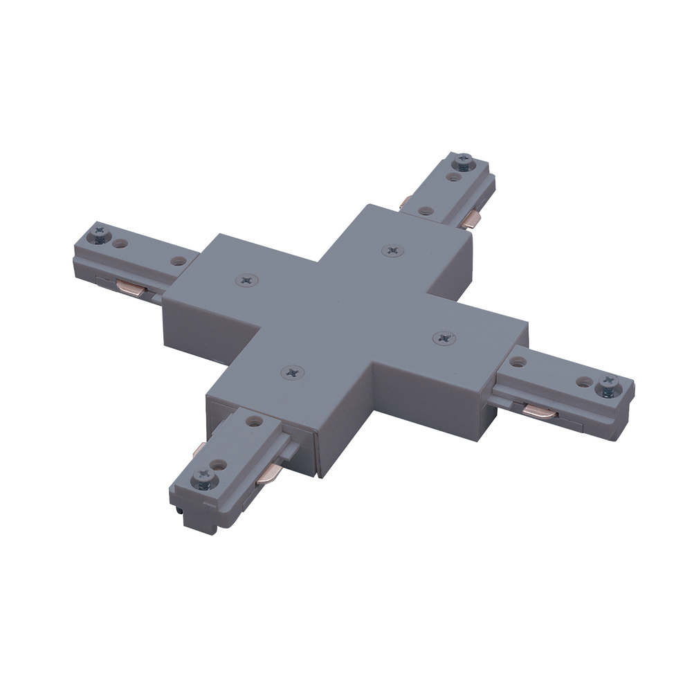 X-Connector for Two-Circuit Track (Right Polarity), Silver Finish