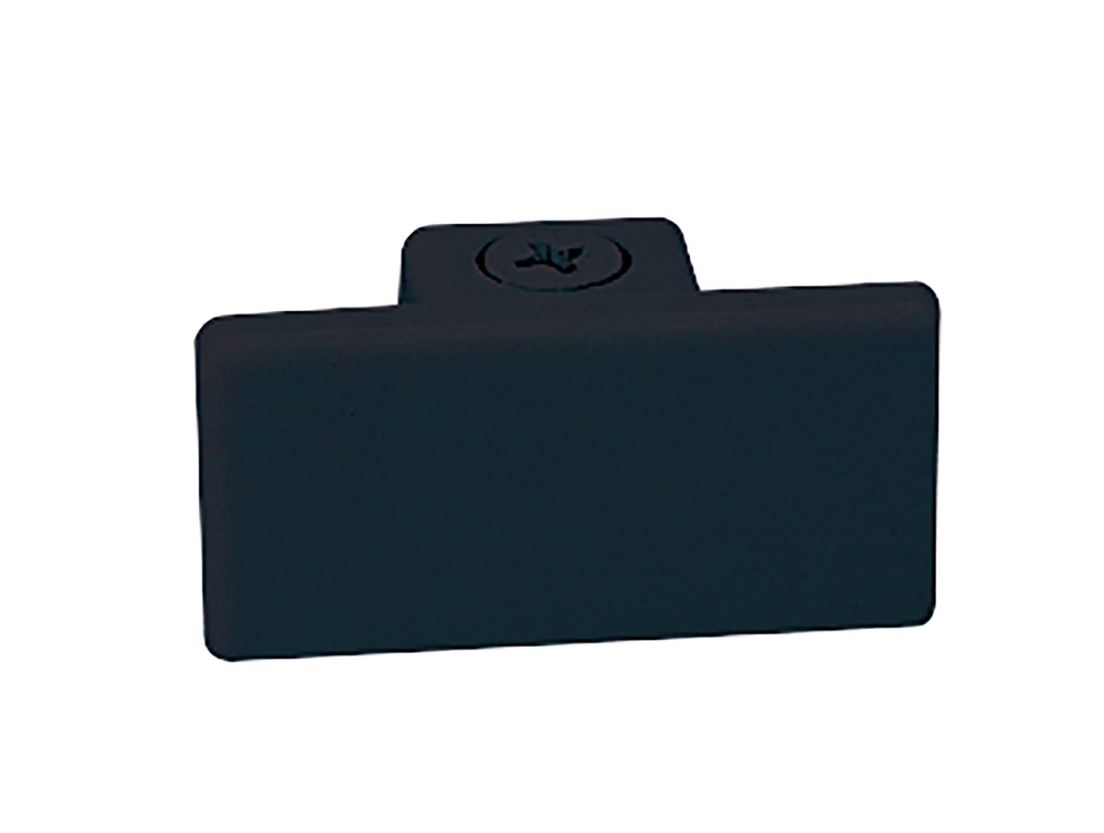 Dead End Cap for Two-Circuit Track (Right Polarity), Black Finish