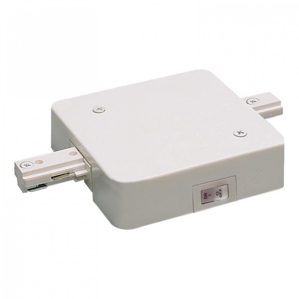 In-Line Feed w/ Circuit Limiter, 10 Amps, One-Circuit Track, White Finish