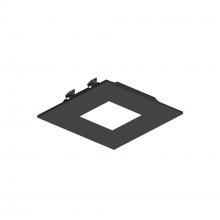 Nora NAPF-3SPHB/CL - 3" Apollo Square Flanged Pinhole Trim with Clear Lens, Black Finish