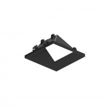 Nora NAPT-3SWWB/CL - 3" Apollo Square Flangeless Wall Wash Trim with Clear Lens, Black Finish