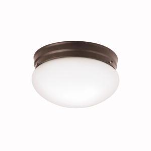 Ceiling Space 9" 2 Light Flush Mount with White Globe in Olde Bronze