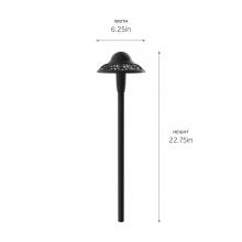 Kichler 15857BKT30R - Pierced Dome 3000K LED Path Light Textured Architectural Bronze