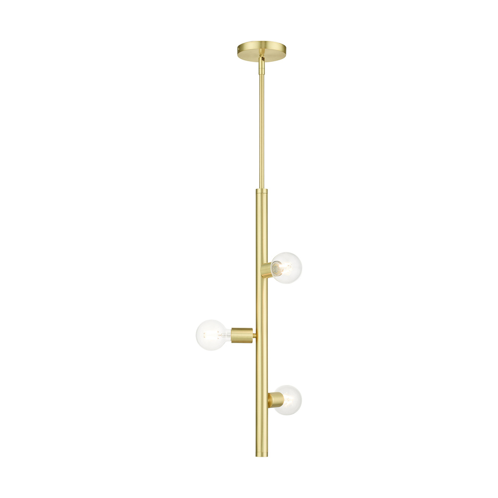 3 Lt Satin Brass Pendant
