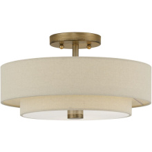 Livex Lighting 58854-48 - 3 Light Antique Gold Leaf Large Semi-Flush