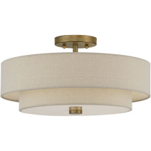 Livex Lighting 58855-48 - 4 Light Antique Gold Leaf Large Semi-Flush