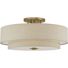 Livex Lighting 58857-48 - 6 Light Antique Gold Leaf Extra Large Semi-Flush