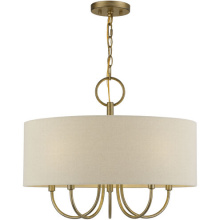 Livex Lighting 58865-48 - 5 Light Antique Gold Leaf Pendant Chandelier