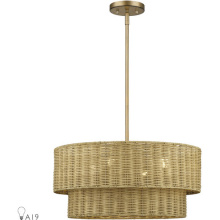Livex Lighting 60044-48 - 4 Light Antique Gold Leaf Pendant Chandelier