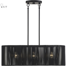 Livex Lighting 60234-04 - 3 Light Black Medium Linear Chandelier