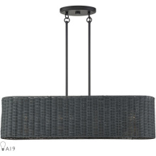 Livex Lighting 60556-04 - 4 Light Black Large Linear Chandelier