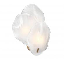 Lib & Co. US 12168-039 - Corato, 3 Light Wall Mount, Brushed Brass with Translucent White Glass