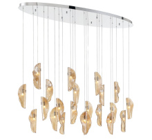 Lib & Co. US 12220-018-01 - Sorrento, 22 Light Oval LED Chandelier, Amber, Chrome Canopy