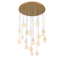 Lib & Co. US 12373-030 - Corfu 19 Light Round LED Chandelier Painted Antique Brass