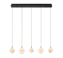 Lib & Co. US 12375-02 - Corfu 5 Light Linear LED Chandelier Matte Black