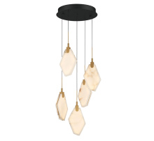 Lib & Co. US 12382-02 - Kosmos 5 Light Round LED Chandelier Matte Black