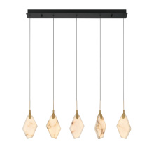 Lib & Co. US 12386-02 - Kosmos 5 Light Linear LED Chandelier Matte Black