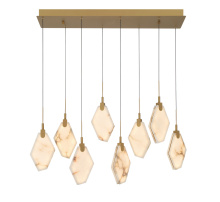 Lib & Co. US 12387-030 - Kosmos 8 Light Rectangular LED Chandelier Painted Antique Brass