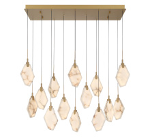Lib & Co. US 12388-030 - Kosmos 14 Light Rectangular LED Chandelier Painted Antique Brass