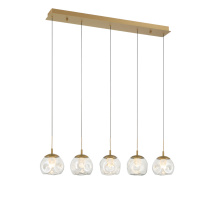 Lib & Co. US 12444-030 - Camerino 5 Light Linear LED Chandelier Painted Antique Brass