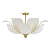 Savoy House 6-7163-6-322 - Elsie 6-Light Convertible Semi-Flush or Pendant in Warm Brass by Breegan Jane