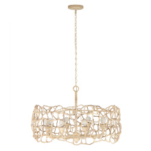 Kalco 527355WIV - Reef 34-in 8 Light (40-watt) Warm Ivory Chandelier