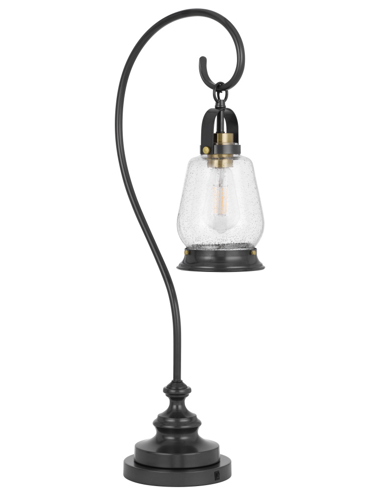 60W Terni table lamp with bubbled glass and rocker switch on base