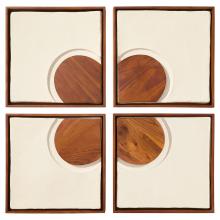 Cyan Designs 12177 - Rhys Decorative Panels | Off-White |  Walnut | Set of 4