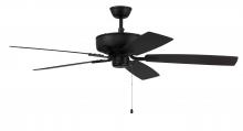 Craftmade P52FB5-52FBGW - Pro Plus 52" 5-Blade Ceiling Fan in Flat Black w/ Flat Black/Greywood Blades