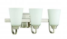 Craftmade 41903-BNK - Grace 3 Light Vanity in Brushed Polished Nickel