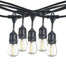 Bulbrite 810162 - 810162 48' STRING LIGHT 15 SOCKETS KIT BLACK W/ LED 0.7W S14 CLEAR E26 LAMPS