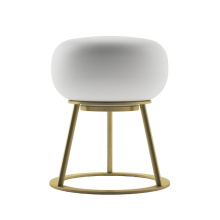 Bulbrite K70301 - K70301 CORDLESS TABLE LAMP TRIPOD BRUSHED BRASS OVAL GLASS