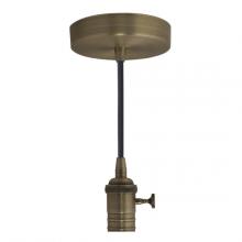 Bulbrite 810083 - 810083 PEND DIR WIRE VINT SOCKET WARM GOLD-BLK CORD