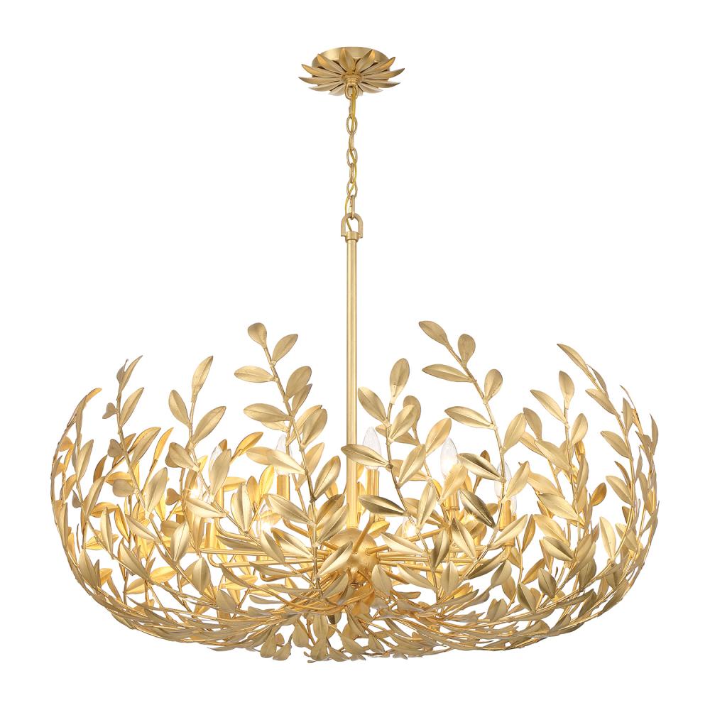 Broche 42'' Antique Gold Chandelier