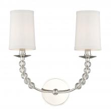 Crystorama 8012-PN - Mirage 2 Light Polished Nickel Sconce