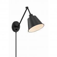 Crystorama MIT-A8020-MK - Mitchell 7.25'' Matte Black Task Sconce