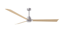 Matthews Fan Company AK-BN-LM-72 - Alessandra - 72" Three Blade Transitional Ceiling Fan - Brushed Nickel Finish - Light Maple Blad