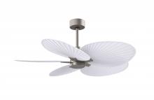 Matthews Fan Company AKTP-BN-MWH - Alessandra Tropical - Brushed Nickel - Matte White Blades - 10" Downrod