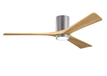 Matthews Fan Company IR3HLK-BP-LM-60 - Irene-3HLK-60" Three Blade Flush Mount Paddle Fan-5CCT Integrated LED-Brushed Pewter Finish