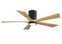 Matthews Fan Company IR5HLK-BK-LM-52 - Irene-5HLK-52" Five Blade Flush Mount Paddle Fan-5CCT Integrated LED-Matte Black Finish