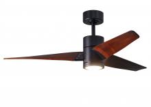 Matthews Fan Company SJ-BK-WN-52 - Super Janet - Matte Black - Walnut Tone - 52" Blades - 10" Downrod