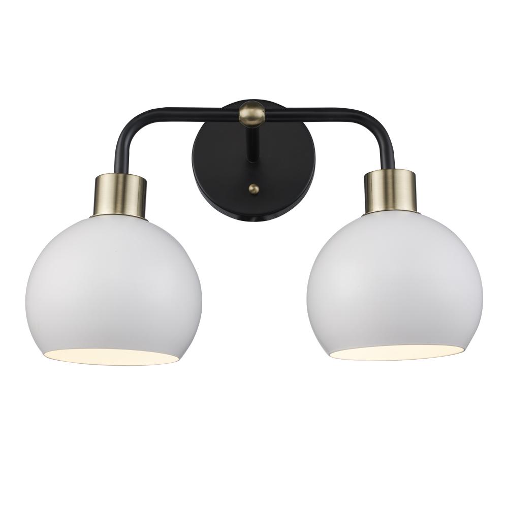 2LT VANITY-WH METAL SHADES-BK-