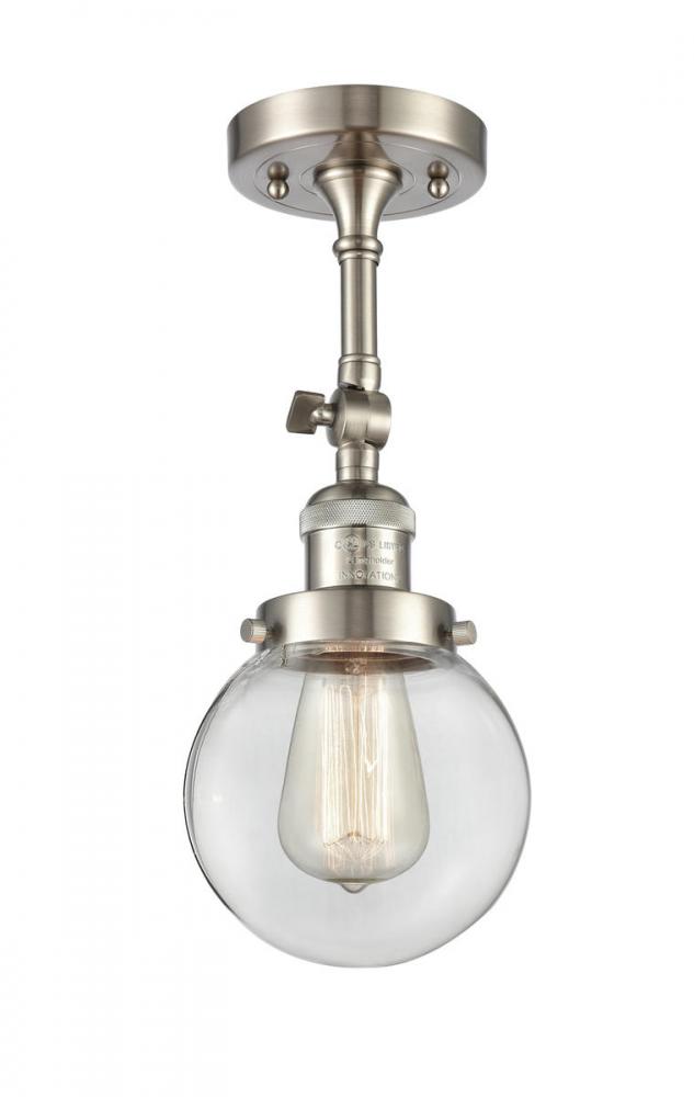 Beacon - 1 Light - 6 inch - Brushed Satin Nickel - Adjustable Semi-Flush Mount