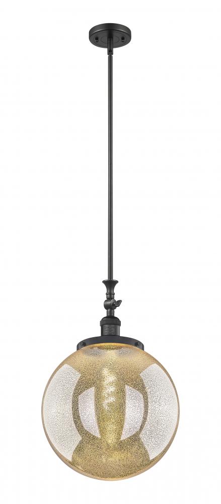 Beacon - 1 Light - 12 inch - Matte Black - Stem Hung - Adjustable Mini Pendant