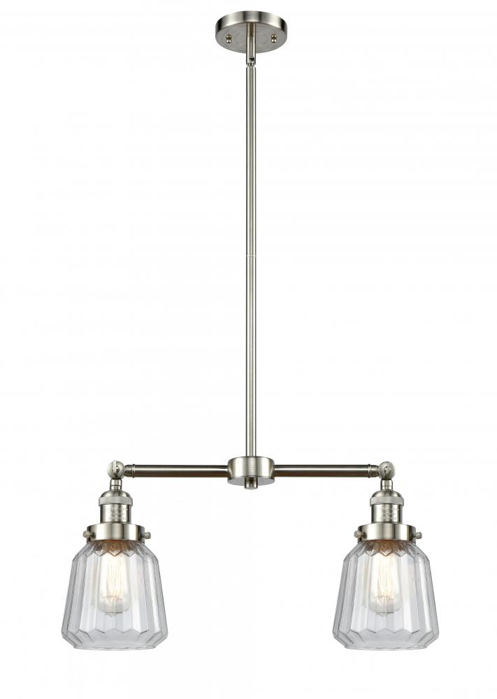 Chatham - 2 Light - 21 inch - Brushed Satin Nickel - Stem Hung - Adjustable Island Light