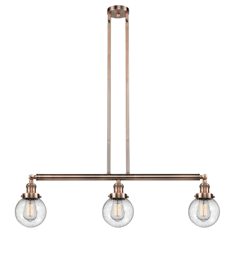 Beacon - 3 Light - 39 inch - Antique Copper - Stem Hung - Adjustable Island Light