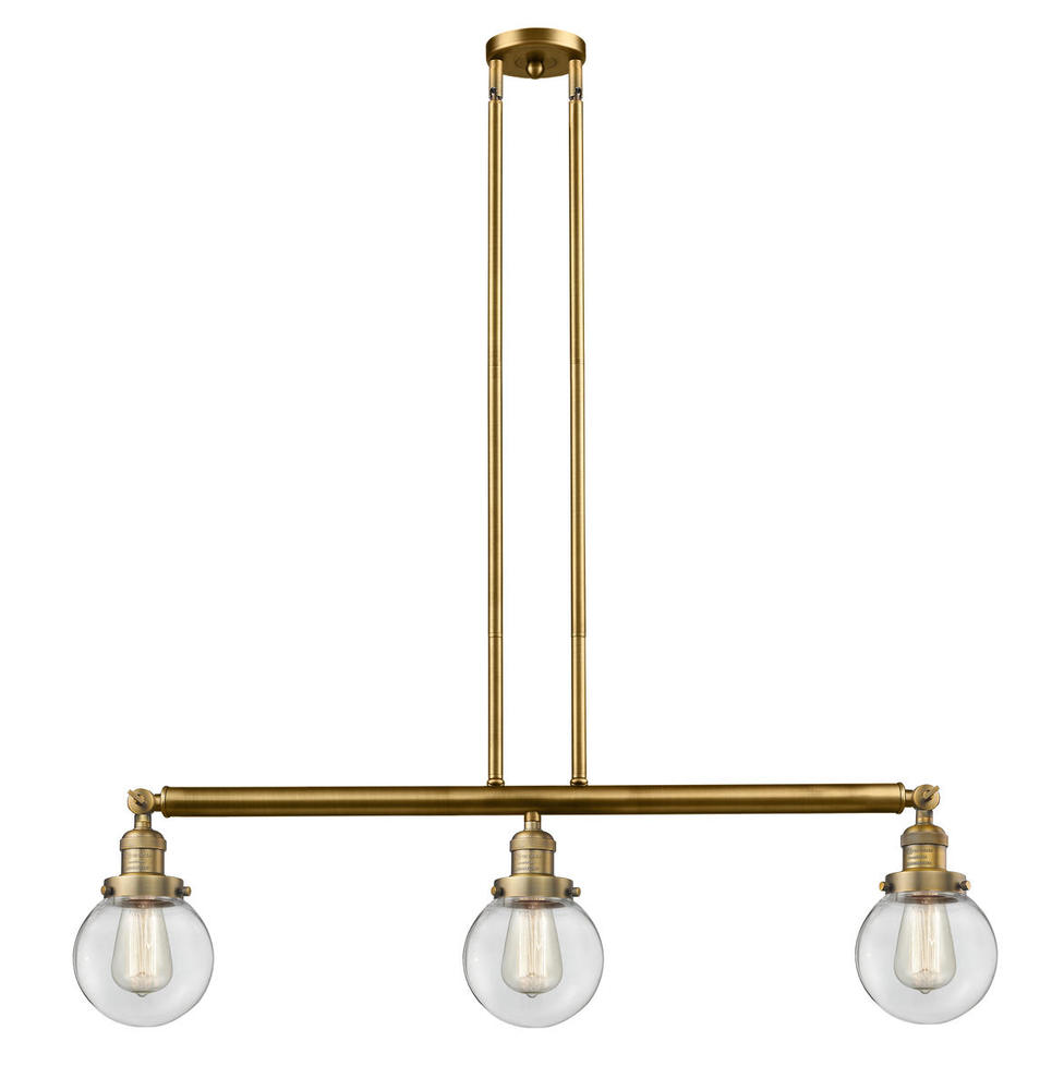Beacon - 3 Light - 39 inch - Brushed Brass - Stem Hung - Adjustable Island Light