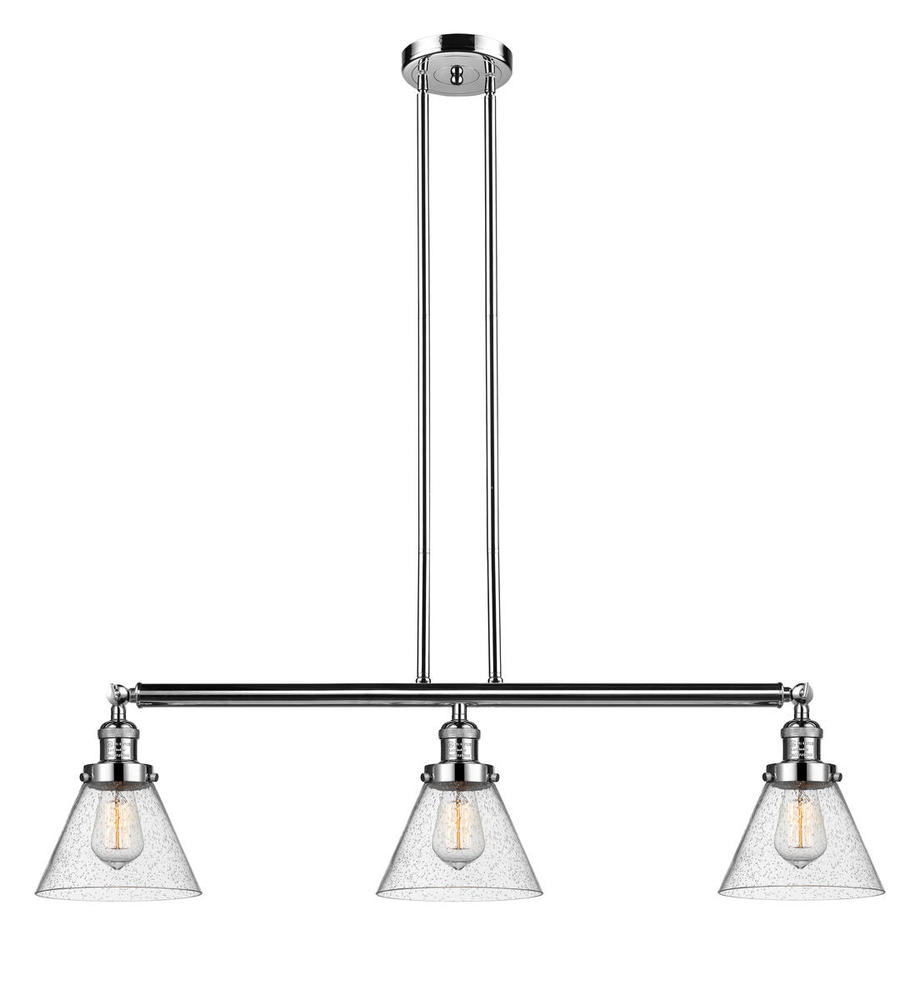 Cone - 3 Light - 40 inch - Polished Nickel - Stem Hung - Adjustable Island Light