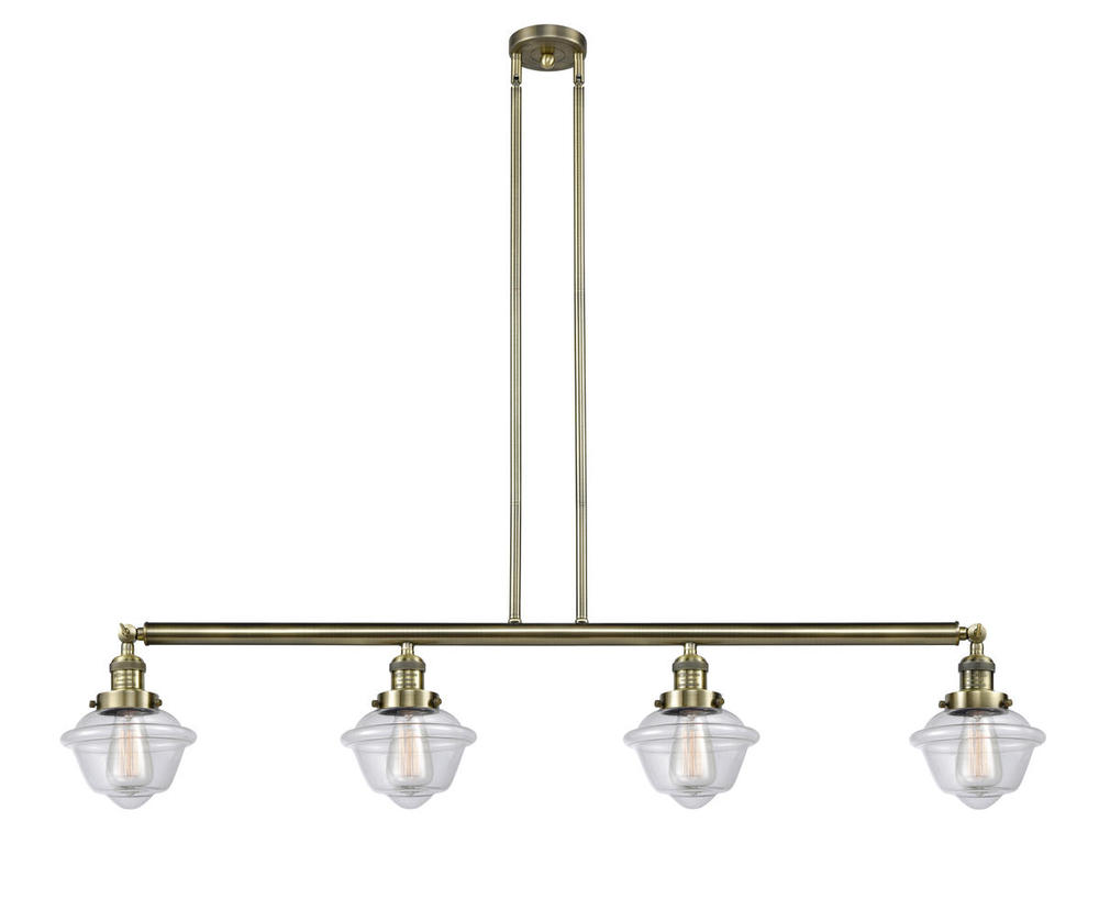 Oxford - 4 Light - 52 inch - Antique Brass - Stem Hung - Adjustable Island Light